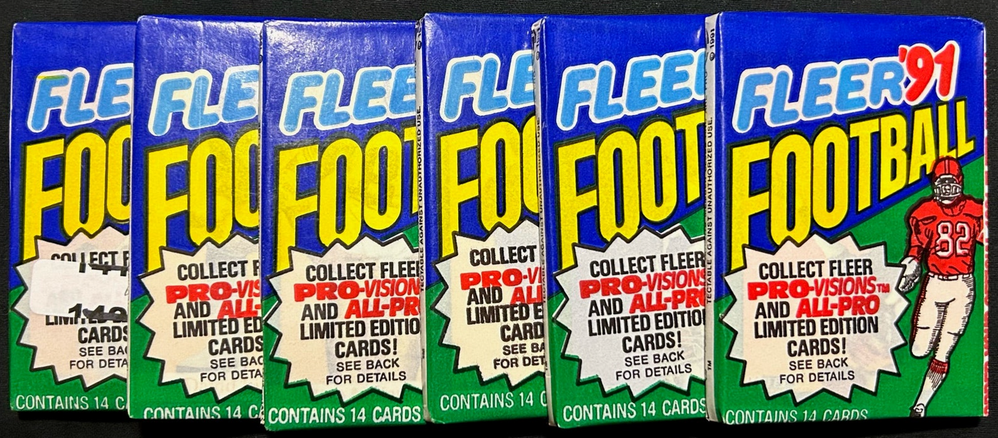 1991 Fleer Football Packs - Lot of (6)