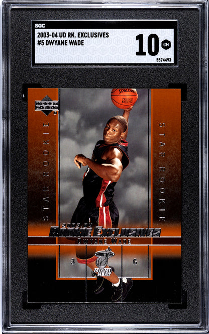 2003-04 Upper Deck Rookie Exclusives #5 Dwayne Wade SGC 10