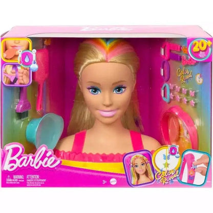 Barbie Color Reveal Totally Hair Neon Rainbow Deluxe Styling Head