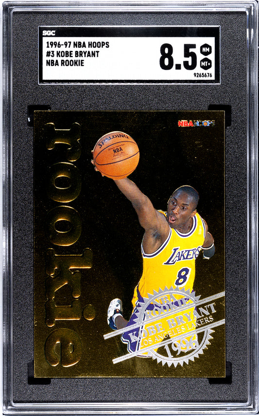 1996-97 NBA Hoops Kobe Bryant #3 Rookie Card SGC 8.5