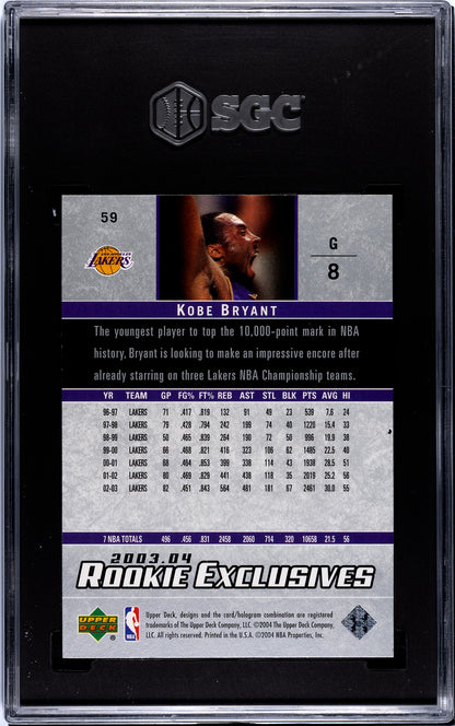 2003-04 Upper Deck Rookie Exclusives Kobe Bryant #59 SGC 9.5