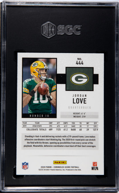 2020 Panini Chronicles Jordan Love #444 Score Update Rookie Card SGC 10