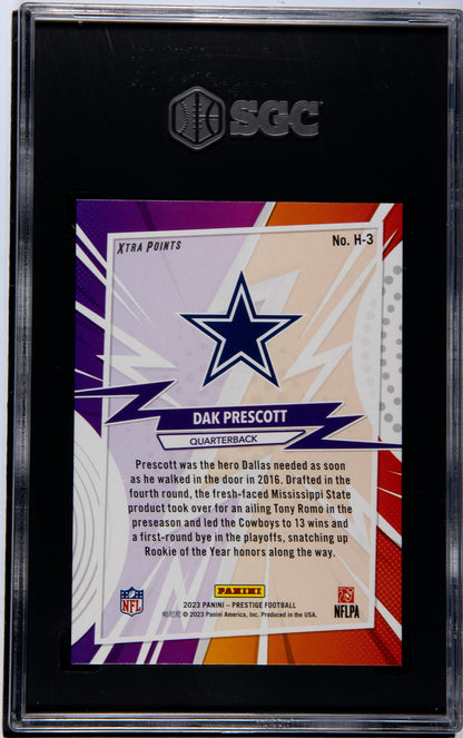 2023 Panini Prestige Dak Prescott H-3 Heroes Xtra Points Orange #33/50 SGC 9.5