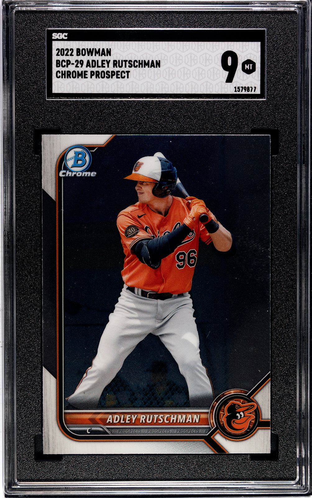 2022 Bowman Chrome Prospect #BCP-29 Adley Rutschman SGC 9