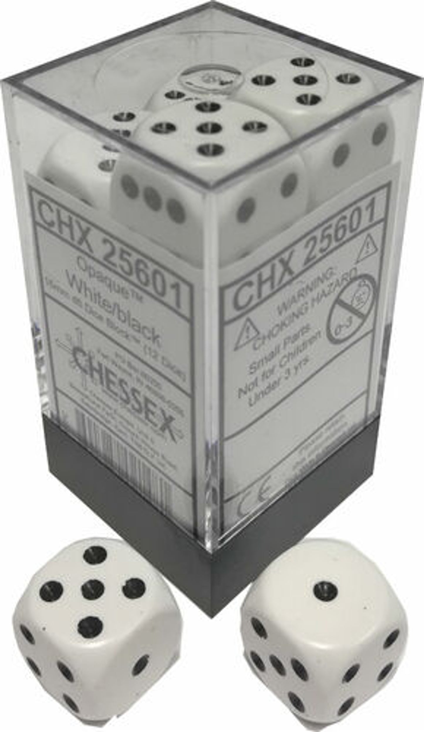 Chessex Dice: Opaque 16mm D6 White/Black