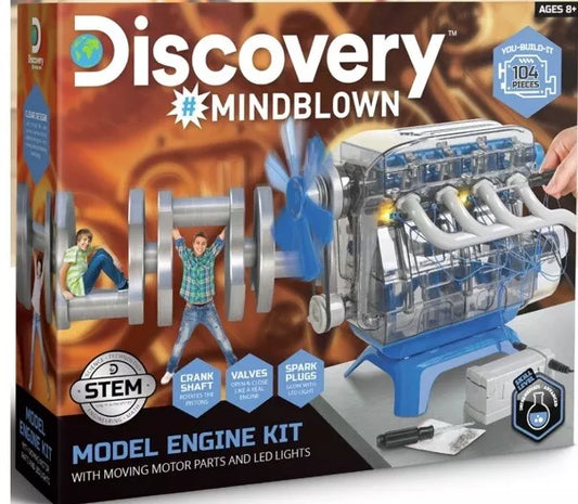 Discovery Mindblown Model Engine Kit STEM Four Cylinder Moving Parts Kit