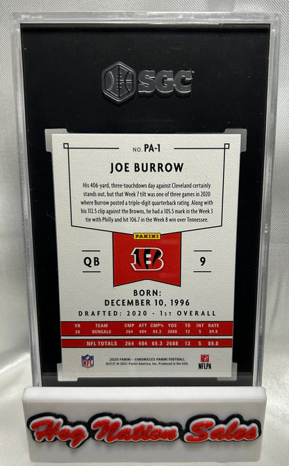 2020 Panini Chronicles Joe Burrow #PA-1 Rookie Card SGC 9.5