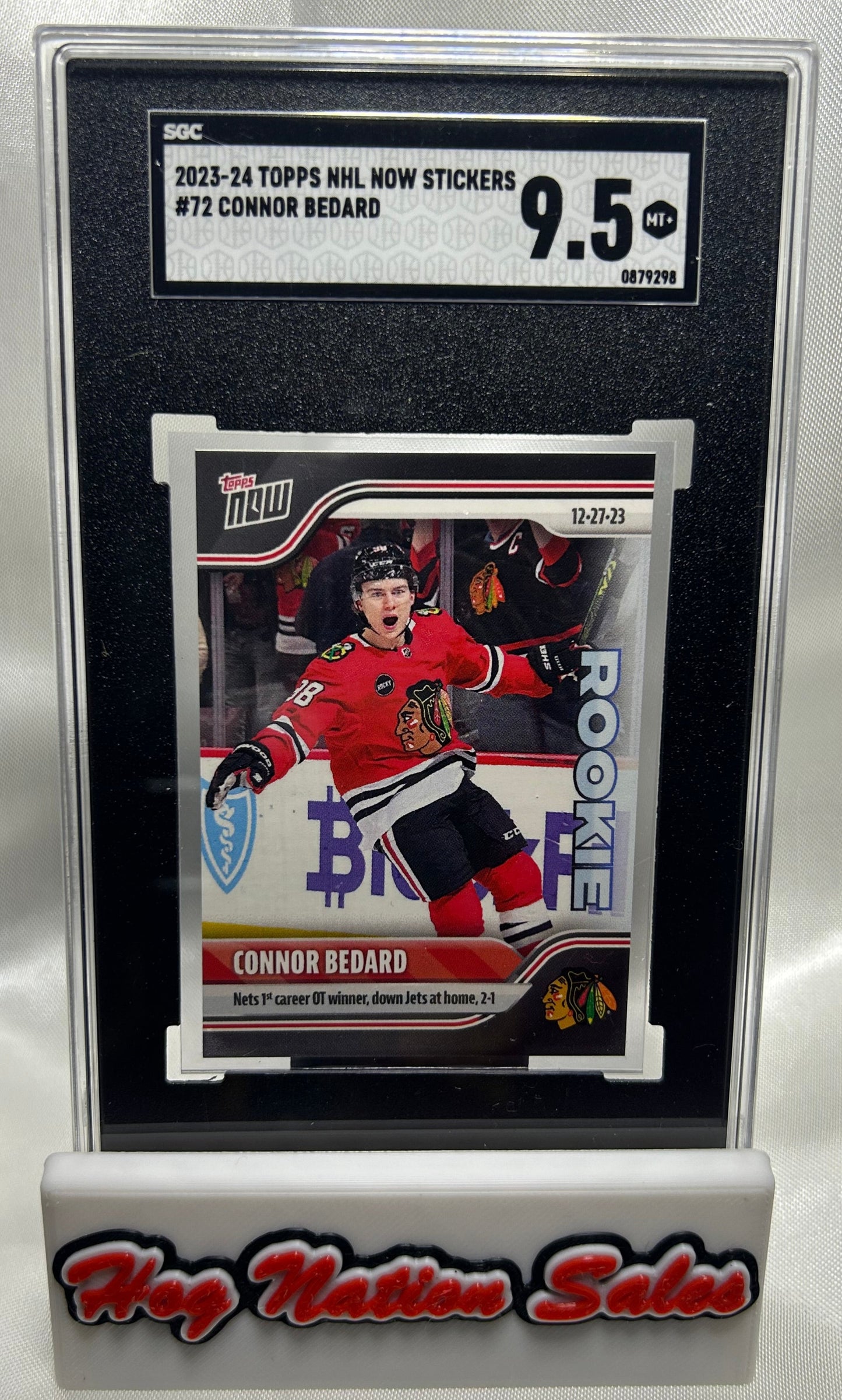 2023-24 Topps Now NHL Stickers Connor Bedard #72 Rookie Card SGC 9.5