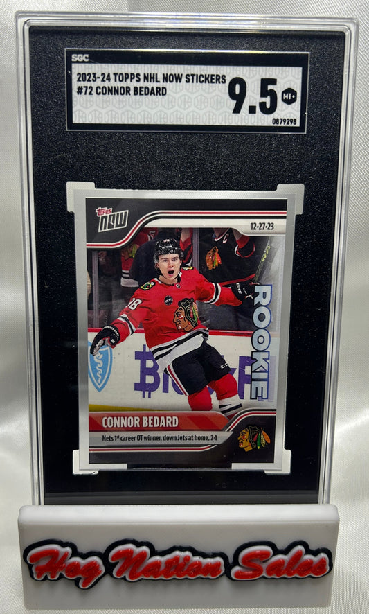 2023-24 Topps Now NHL Stickers Connor Bedard #72 Rookie Card SGC 9.5