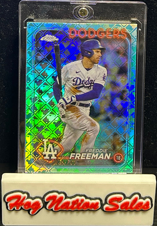 2024 Topps Chrome Freddie Freeman Aqua Logofractor 30/199