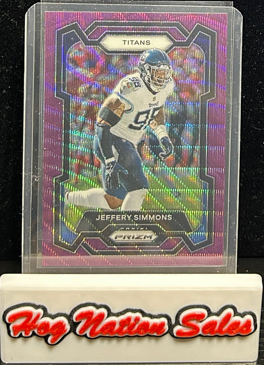 2023 Panini Prizm Football Jeffery Simmons Purple Wave 02/99