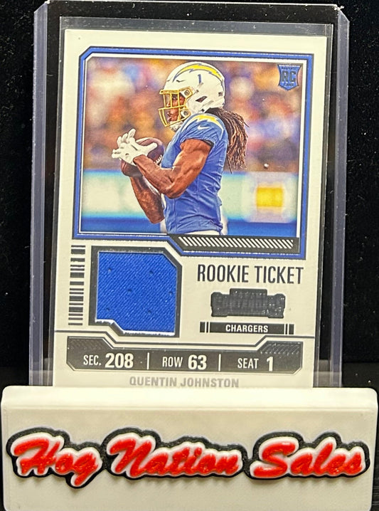 2023 Panini Contenders Quentin Johnson Rookie Ticket Jersey Swatch