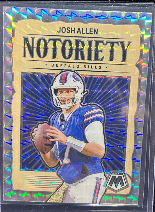 2024 Panini Mosaic Josh Allen Notoriety Silver Reactive