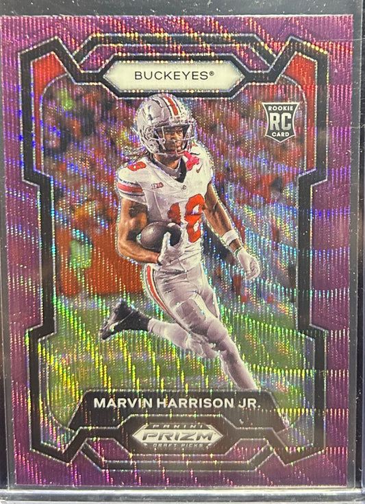 2024 Panini Prizm Draft Picks Marvin Harrison, Jr. RC Purple Wave Prizm