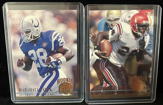 1994 Fleer Ultra #133 & #408 Marshall Faulk Rookie Cards