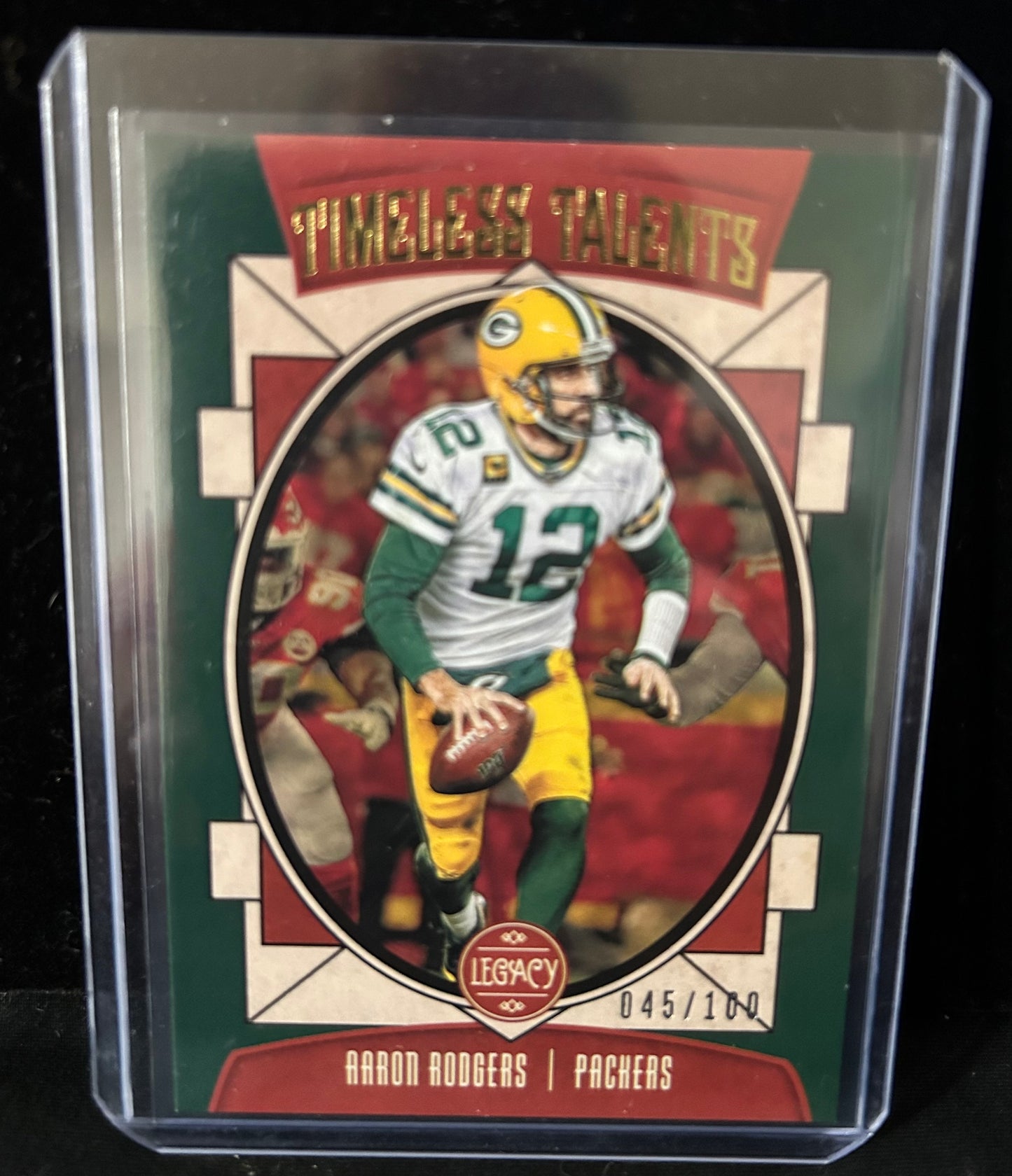 2020 Panini Legacy #TT-AR Aaron Rodgers Green Color Match 45/100