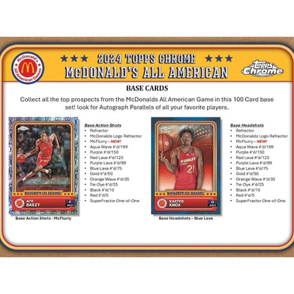 2024 Topps Chrome McDonald's All American Basketball Hobby Box