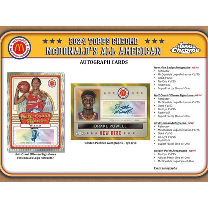 2024 Topps Chrome McDonald's All American Basketball Hobby Box