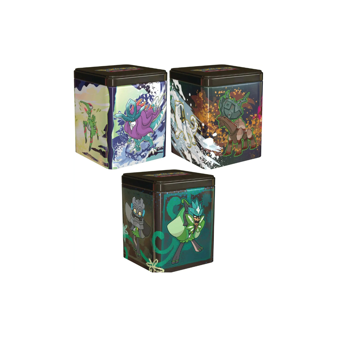 Pokemon: Scarlet & Violet 2025 Treasures of Ruin, Ogerpon & Paradox Set of 3 Stacking Tins