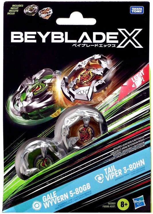 Beyblade X Gale Wyvern 5-80GB vs Tail Viper 3-80HN Dual Pack Set