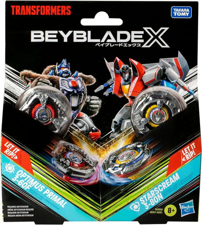 Beyblade X Transformers Optimus Primal 3-60F vs. Starscream 3-80N Exclusive Multi-Pack Set