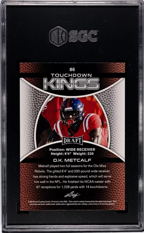 2019 Leaf Draft D.K. Metcalf #86 Touchdown Kings Rookie Card SGC 9.5