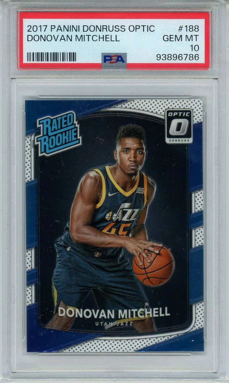 2017 Panini Donruss Optic Basketball Donovan Mitchell #188 Rated Rookie PSA 10