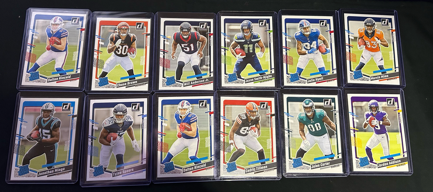 2023-24 Panini Donruss Rated Rookie Football Lot of (12)