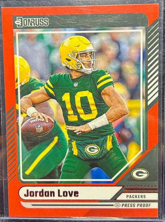 2024 Panini Donruss Jordan Love Red Press Proof