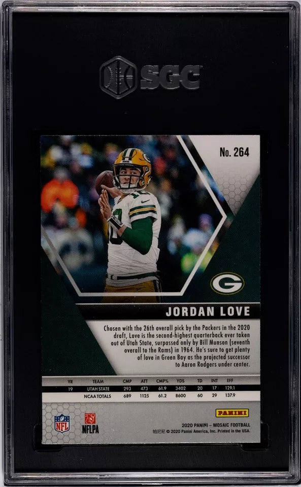 2020 Panini Mosaic Jordan Love #264 Rookie Card SGC 9