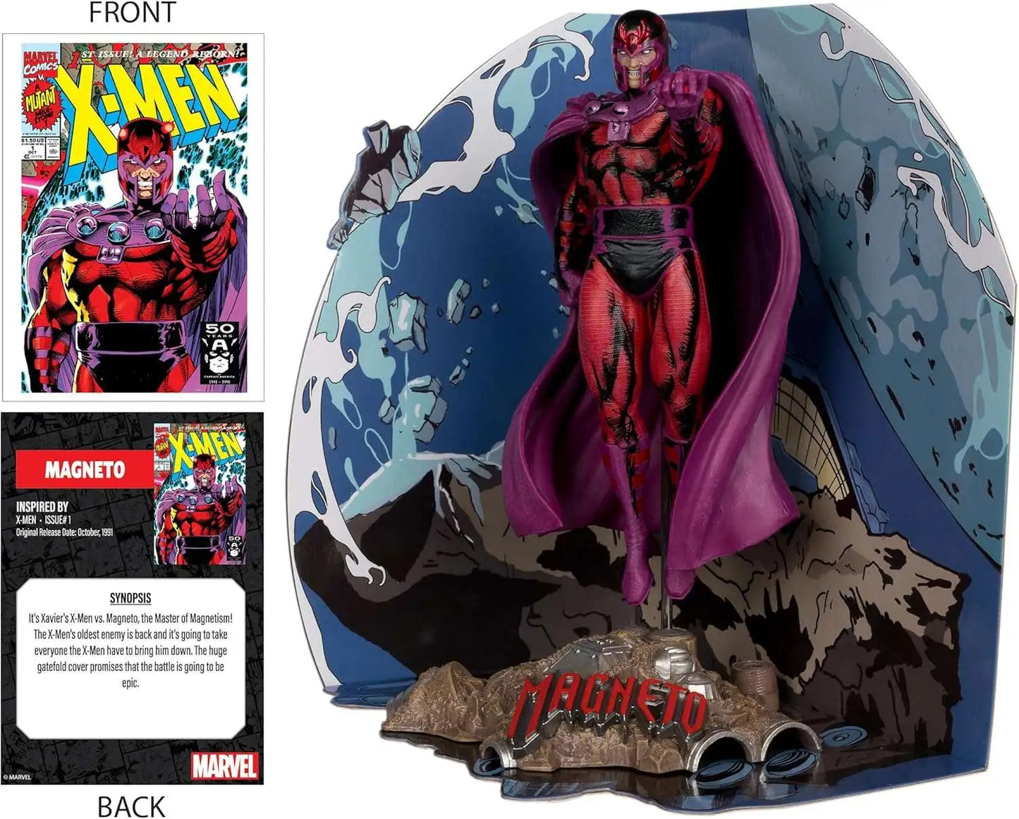 McFarlane Toys Marvel Magneto Posed Figure with Scene [X-Men #1]