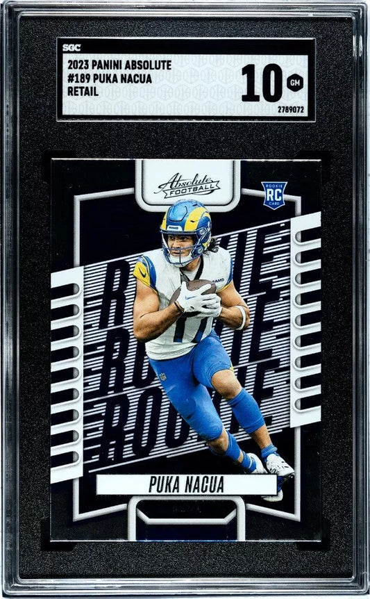 2023 Panini Absolute Puka Nacua #189 Rookie Card SGC 10