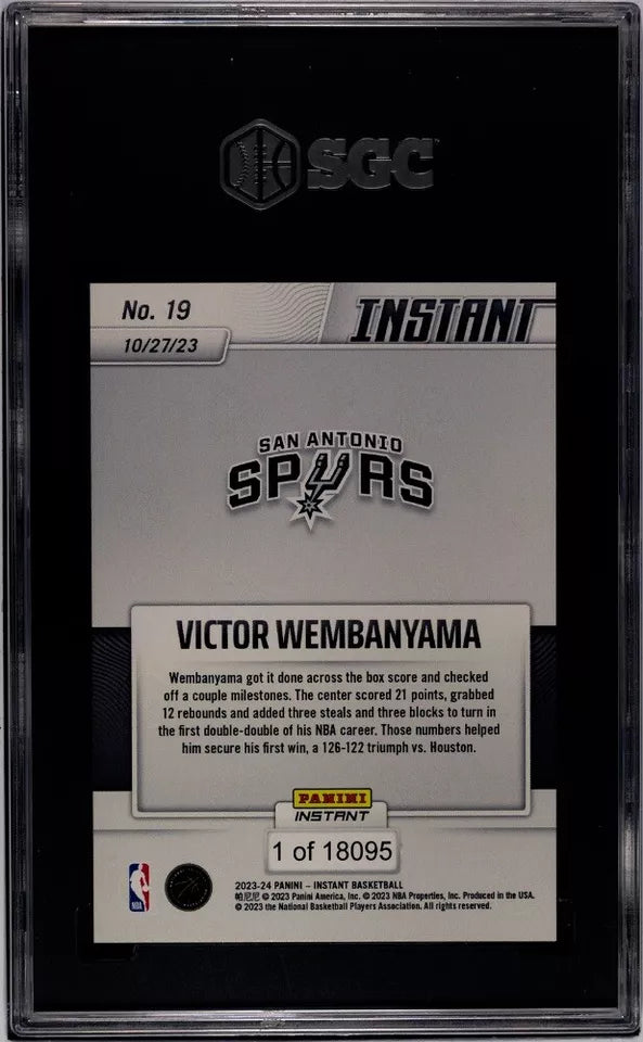 2023-24 Panini Instant Victor Wembanyama #19 Rookie Card SGC 9